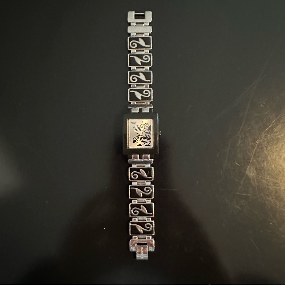 Swatch Evening Only Black and Silver bracelet watch